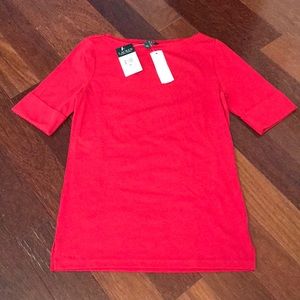 NWT Lauren Ralph Lauren Deia Cotton Boatneck Top
